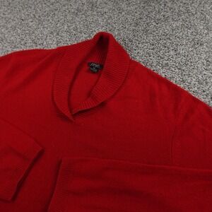Prive Cashmere Sweater Womens XL Red Shawl Collar Pullover Cozy Soft Warm Casual